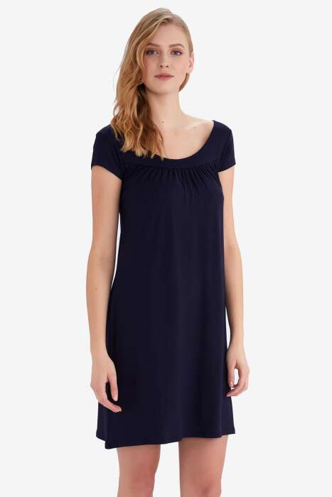 Ayyıldız 59333 Lacivert Penye Elbise - AYYILDIZ