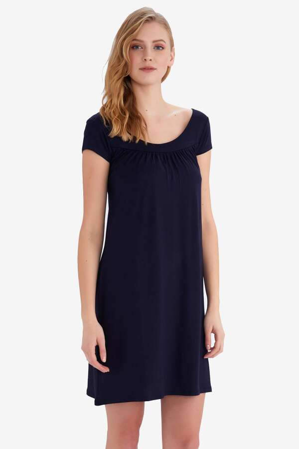 Ayyıldız 59333 Lacivert Penye Elbise - 1