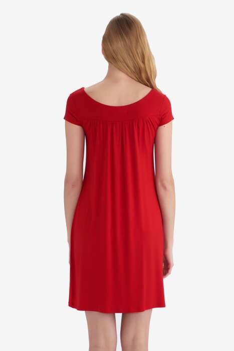 AYYILDIZ - Ayyıldız 59333 Kırmızı Penye Elbise (1)