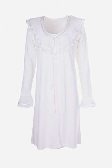 Ayyıldız 3415 Ekru Lohusa Gecelik Sabahlık Takım - 4