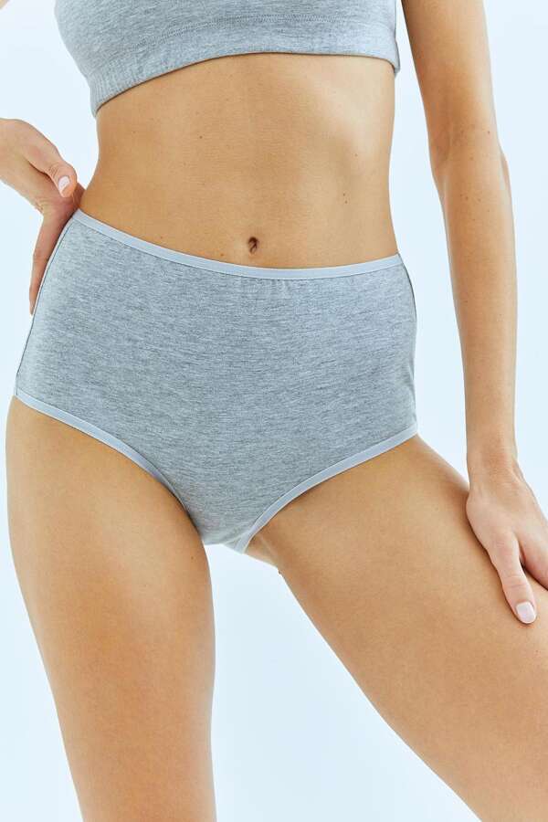 Mineral 23 Gri Yüksek Bel Külot - 2