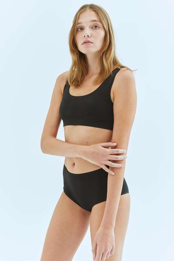 Mineral 23 Siyah Yüksek Bel Külot - 1