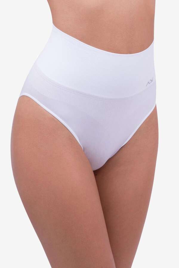 Ayyıldız 01 Beyaz Yüksek Bel Külot Korse - 1