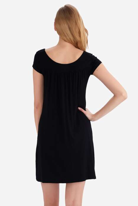 AYYILDIZ - Ayyıldız 59333 Siyah Penye Elbise (1)